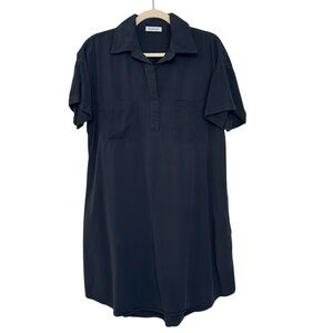 Neuflora Polo Collar Shirtdress Dark Gray Small Contemporary Minimalist Classic